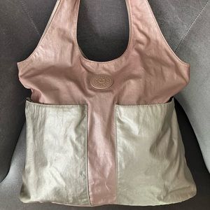 Metallic pink Kipling tote